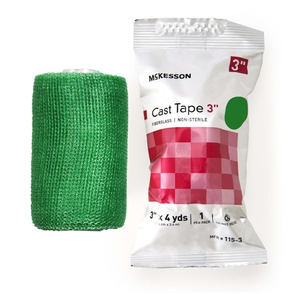 Mckesson Cast Tape, Green, 3 Inch x 4 Yard, 10PK 115-3G - main